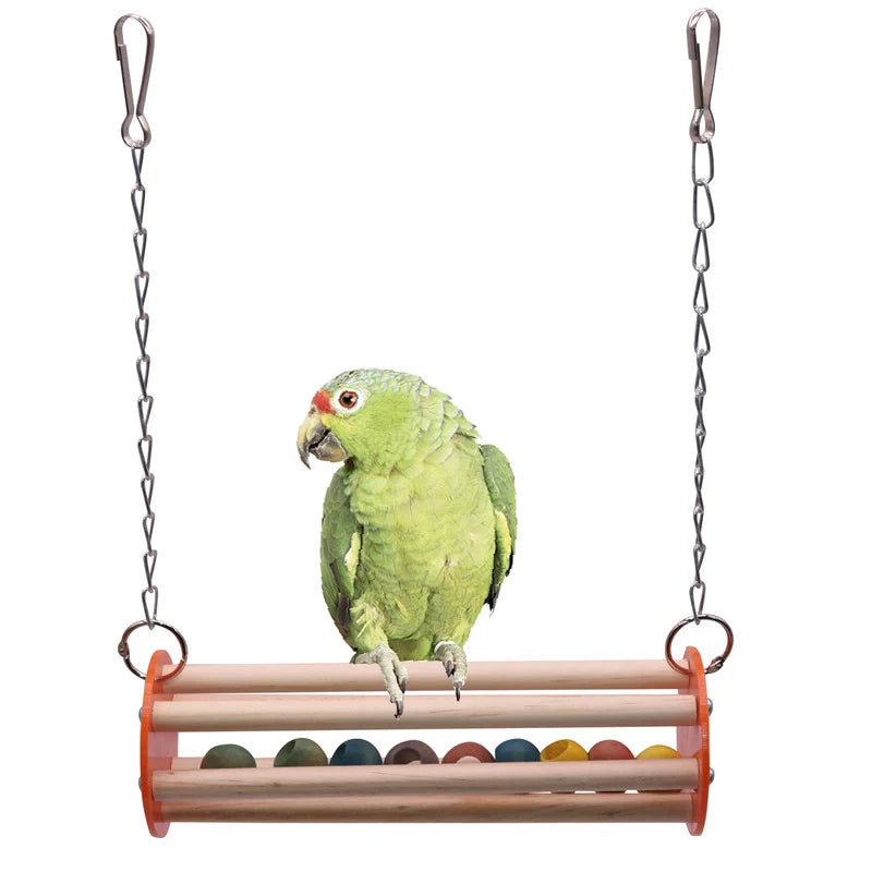 Bird Swing Chewing Toys Hanging Hammock Toys with Ladder Pet Supplies