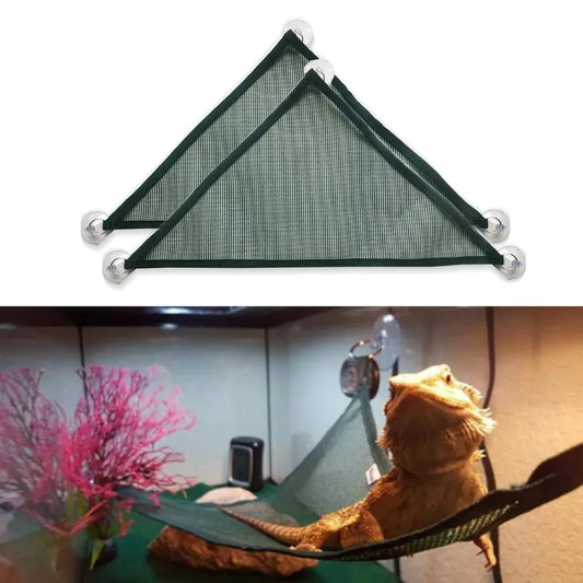 Reptile Hammock Bearded Dragon Lizard Lounger Ladder Hanging Bed Accessories, Reptile Habitat Terrarium Decoration