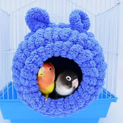 Bird Nest Hanging Snuggle Shed Hut Thick Winter Warm Bird Cages Nests