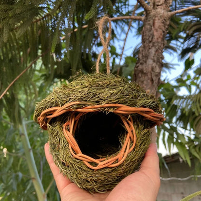 Birds Nest Bird Cage Natural Grass Bird House Outdoor Decorative Weaved Hanging Parrot Nest Houses Pet Bedroom