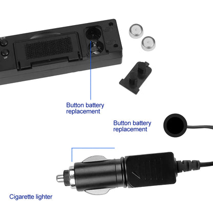 4 in 1 Clock Calendar Thermometer Car Multi-Function Color Screen Voltage With LCD Time Date In-Car Outdoor Temperature Display
