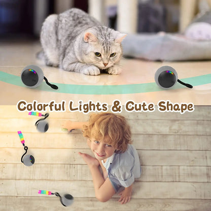 Cat Toy, Interactive Cat Toys for Indoor Cats, Automatic Moving Cat Ball LED, Two Speeds Smart Cat Toy