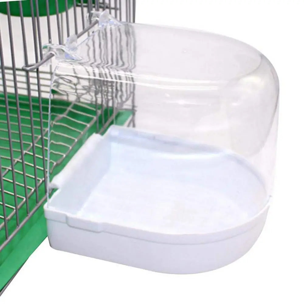 Bird Bath Pet Bird Parrot Transparent Bathing Tub Bathtub Shower Box Hanging Cage for Canary Budgerigar Cockatiel Lovebird