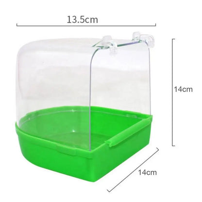 Bird Bath Pet Bird Parrot Transparent Bathing Tub Bathtub Shower Box Hanging Cage for Canary Budgerigar Cockatiel Lovebird