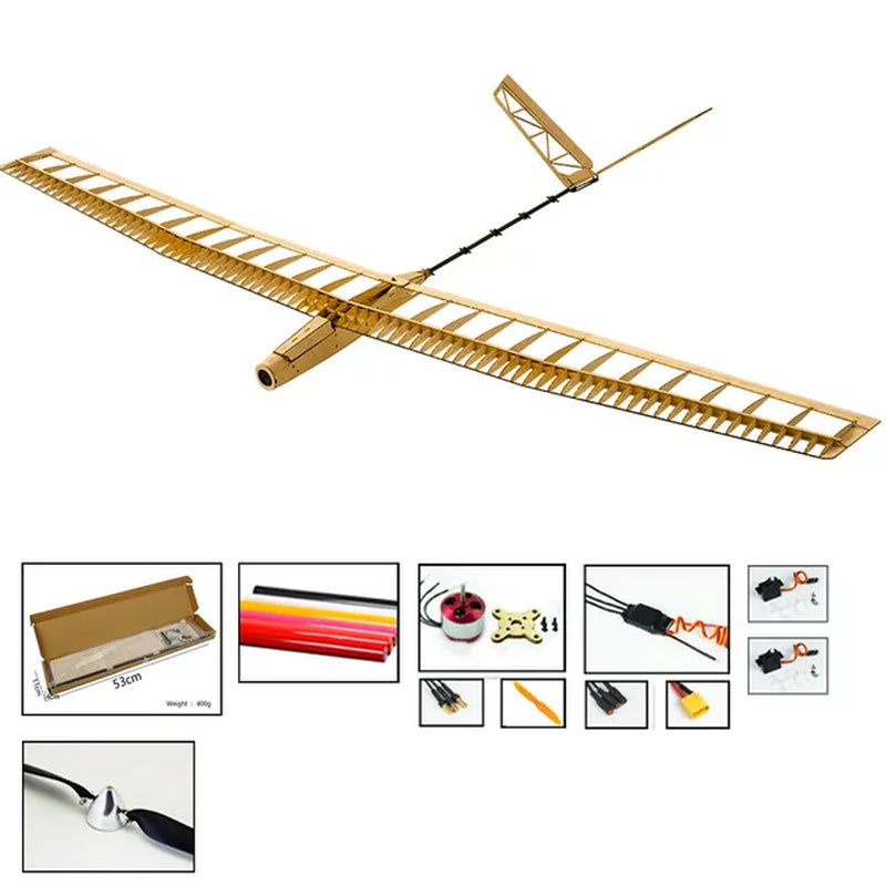 Balsawood RC Airplanes Model Laser Cut Glider Electric Power UZI 1400Mm Wingspan Building Kit Woodiness Model /WOOD PLANE