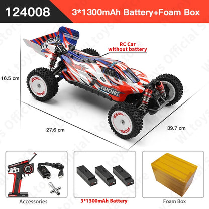 124008 60KM/H 4WD RC Car 3S Professional Racing Car Brushless Electric High Speed Off-Road Drift Remote Control Toys Gift