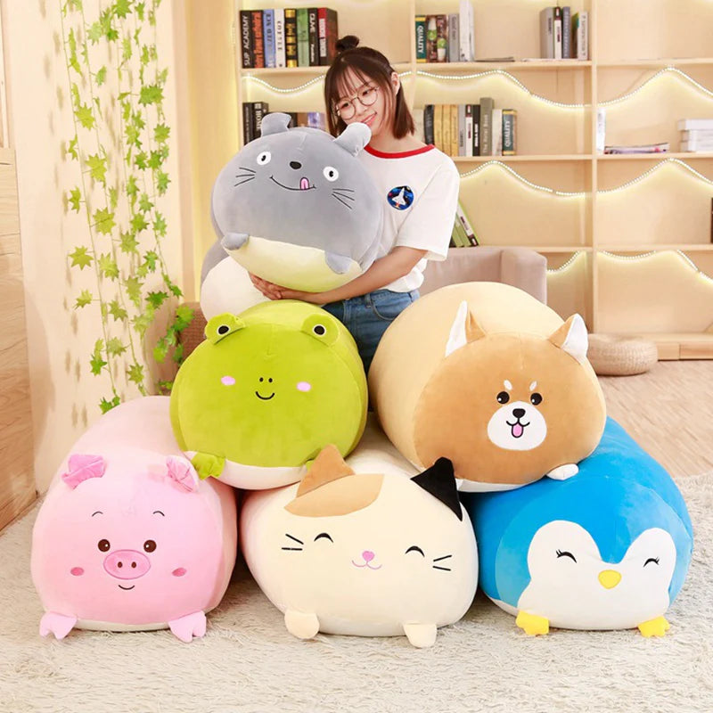 18-28CM Soft Animal Cartoon Pillow Cushion Cute Fat Dog Cat Totoro Penguin Pig Frog Plush Toy Stuffed Lovely Kids Birthyday Gift