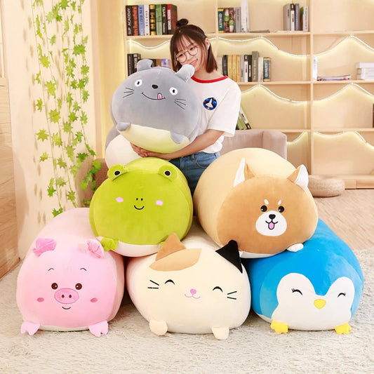 18-28CM Soft Animal Cartoon Pillow Cushion Cute Fat Dog Cat Totoro Penguin Pig Frog Plush Toy Stuffed Lovely Kids Birthyday Gift