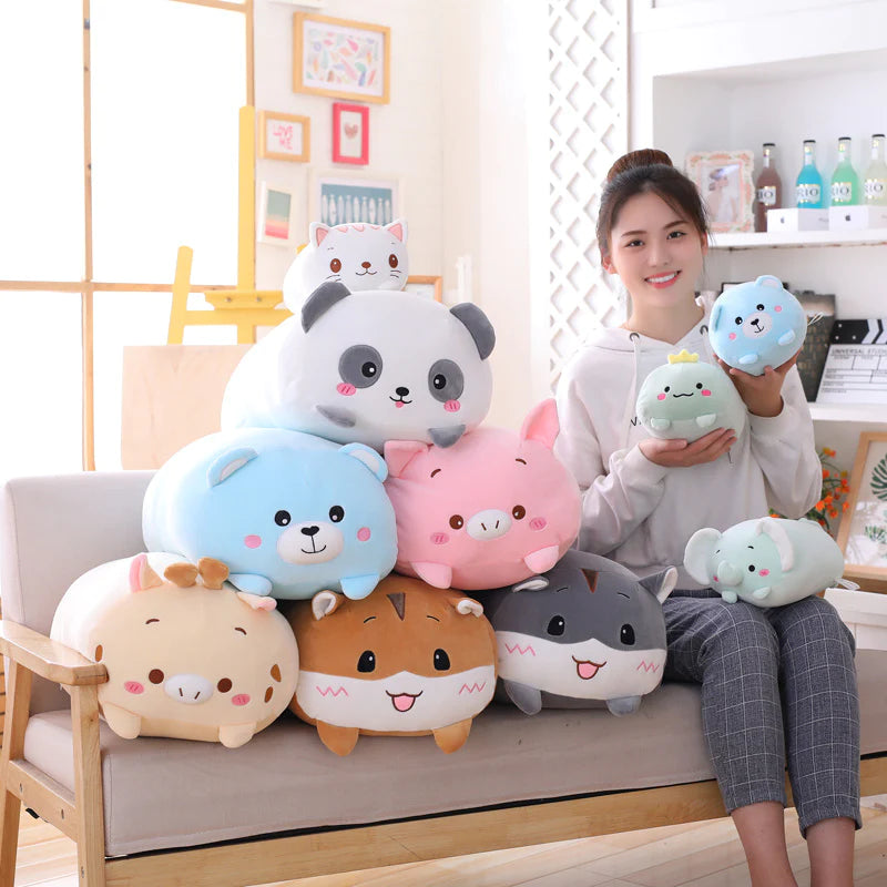 18-28CM Soft Animal Cartoon Pillow Cushion Cute Fat Dog Cat Totoro Penguin Pig Frog Plush Toy Stuffed Lovely Kids Birthyday Gift