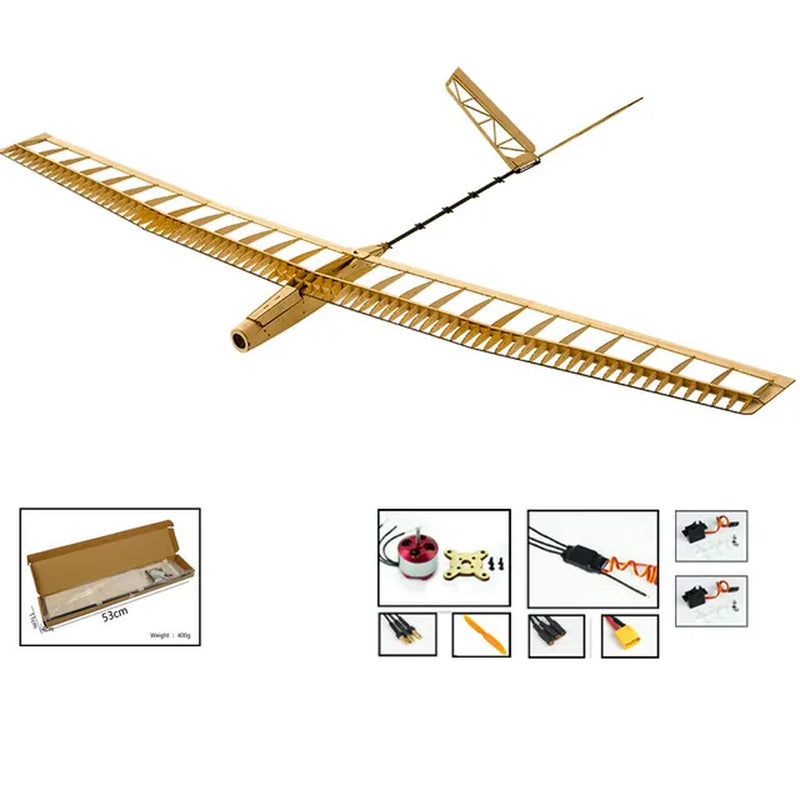 Balsawood RC Airplanes Model Laser Cut Glider Electric Power UZI 1400Mm Wingspan Building Kit Woodiness Model /WOOD PLANE