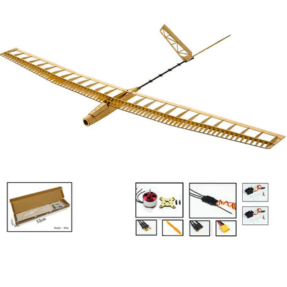 Balsawood RC Airplanes Model Laser Cut Glider Electric Power UZI 1400Mm Wingspan Building Kit Woodiness Model /WOOD PLANE