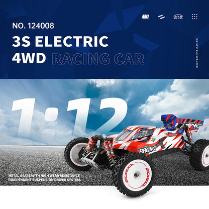 124008 60KM/H 4WD RC Car 3S Professional Racing Car Brushless Electric High Speed Off-Road Drift Remote Control Toys Gift